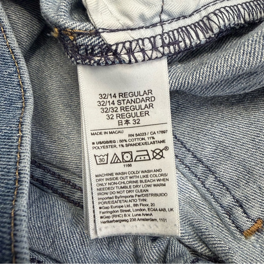 GAP 90s Straight High Rise Jeans Light Wash Stretch Denim Women’s 32 / 14R - Picture 10 of 13